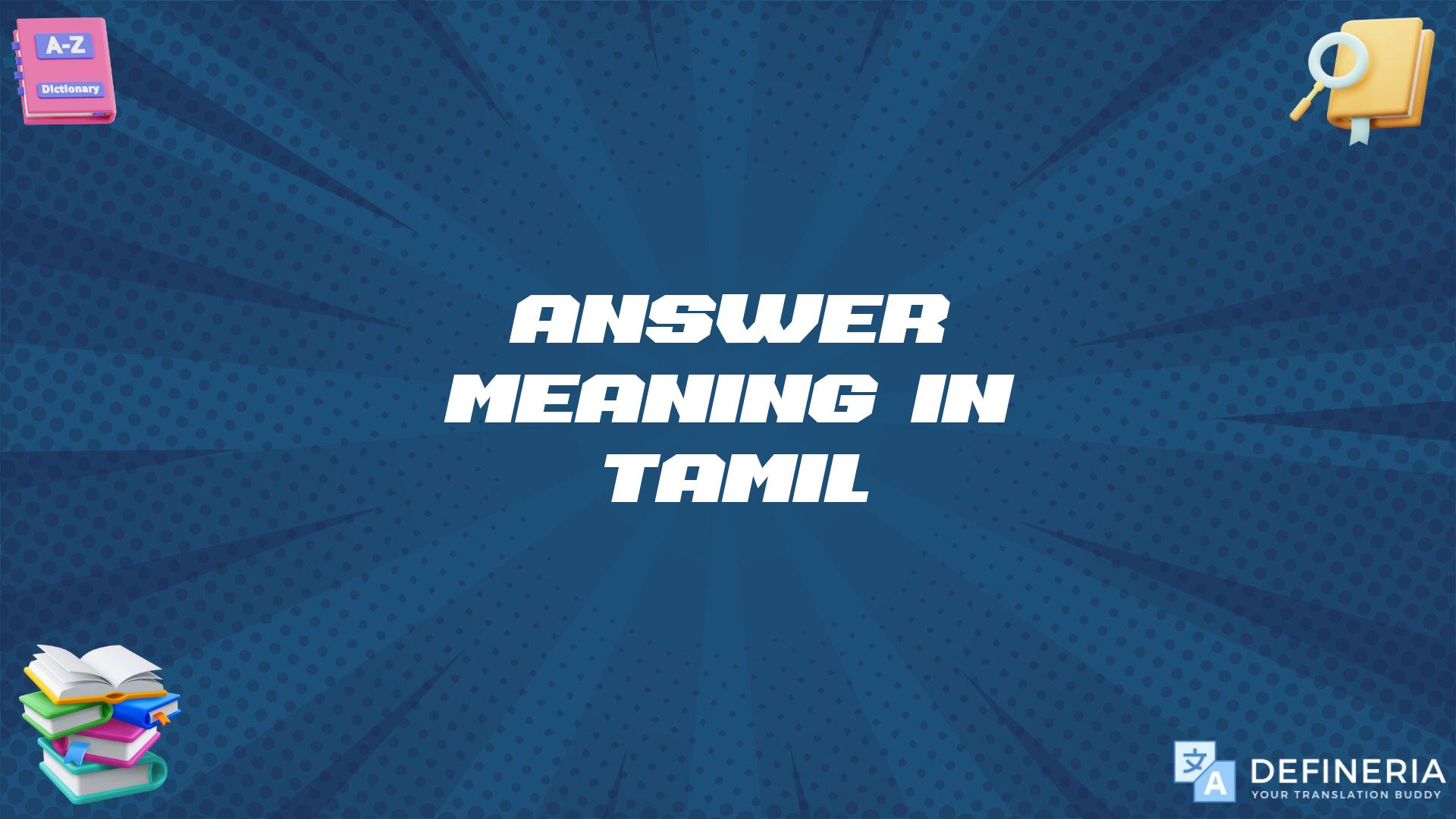 Answer Meaning In Tamil